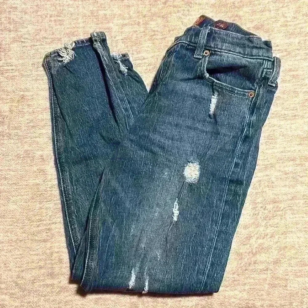 Sz 26/2 XS Lucky Brand jeans distressed skinny medium wash Sienna Slim Boyfriend - Picture 6 of 6